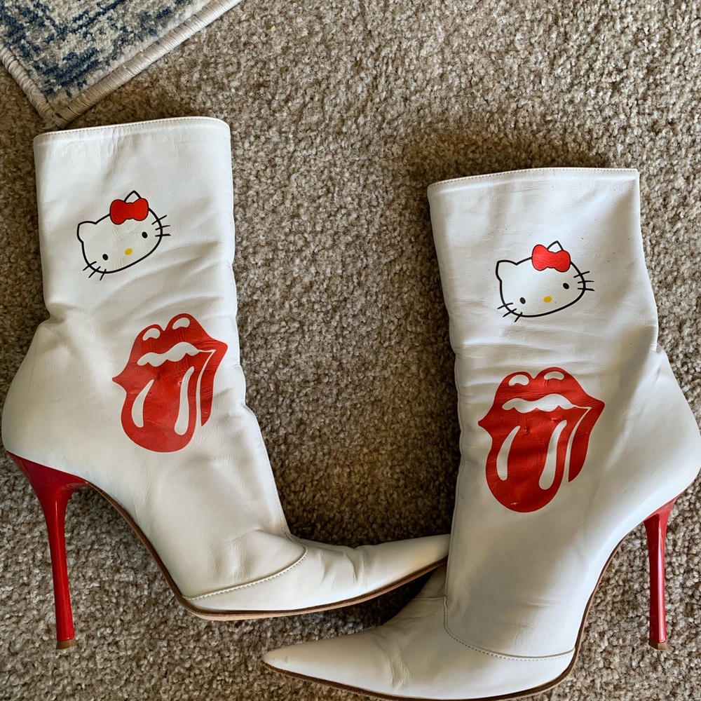 rodolfo zengarini white leather boots